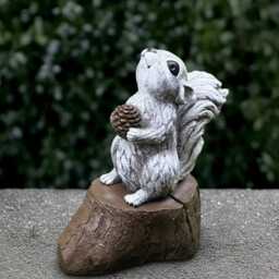 Stone Squirrel Statue Concrete Figure Outdoor Animal Decoration Handmade Ornament Front Door Figurine Lawn Sculpture Gift - thumbnail 2