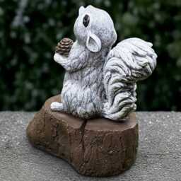 Stone Squirrel Statue Concrete Figure Outdoor Animal Decoration Handmade Ornament Front Door Figurine Lawn Sculpture Gift - thumbnail 4