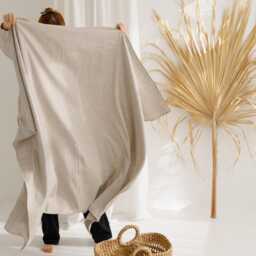 Large Linen Beach Towel. Luxury Lightweight, Quick Dry Oversized Waffle Sheet. Extra Large Summer Picnic Blanket, Bath Towel Set - thumbnail 2