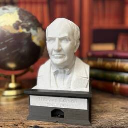 Thomas Edison Talking Bust - Press The Button For A Fun Quote Or Fact Collectible Toy Figurine Novelty Gift Video in Description - thumbnail 1