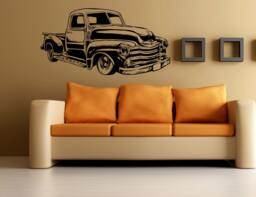American Pickup Tuck Old Muscle Racing Sport Cars Wall Window Sticker Decal Vinyl Silhouette Decor L1889 - thumbnail 1