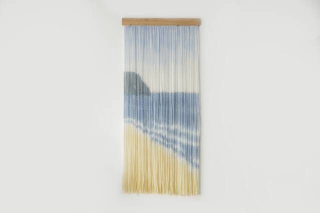 Hand Dyed Beach Tapestry, Modern Wall Hanging, Dip Dye Fiber Art - image 1
