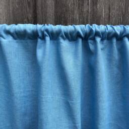 Light Blue Linen Curtain Panel Stone Wash Window Drape - thumbnail 4