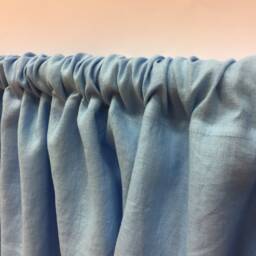 Light Blue Linen Curtain Panel Stone Wash Window Drape - thumbnail 2