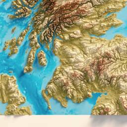 Map Of Scotland - Topographic Print Scottish Wall Art - thumbnail 3