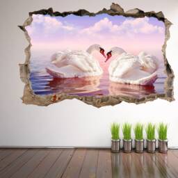 White Swans Wall Decal Sticker Mural Poster Print Art Home Office Decor Ft9 - thumbnail 2