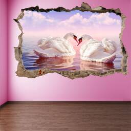 White Swans Wall Decal Sticker Mural Poster Print Art Home Office Decor Ft9 - thumbnail 1
