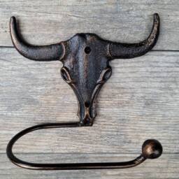 Longhorn Bathroom Toilet Paper Holder, Pick Your Color, Western Tp Tissue Texas Ranch Cabin Rustic Bath Fixture, Ut - thumbnail 3