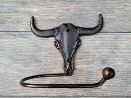 Longhorn Bathroom Toilet Paper Holder, Pick Your Color, Western Tp Tissue Texas Ranch Cabin Rustic Bath Fixture, Ut - thumbnail 1