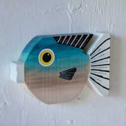 Wooden Fish Wall Art - Coastal Decor Beach House Decoration Nautical Wood Sculpture Handmade Rustic Hangingwood - thumbnail 4