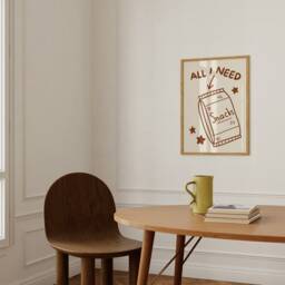 Retro Snacks Line Art Print Minimalist Kitchen Foodie Poster - thumbnail 3