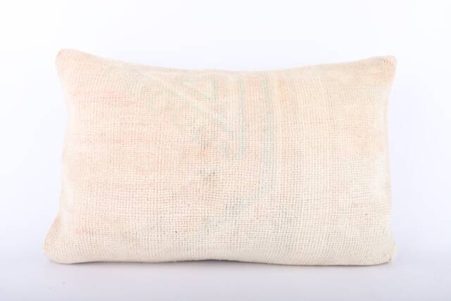 Handwoven Turkish Kilim Lumbar Pillow Bohemian Home Decor - 16x24 Inch - image 1