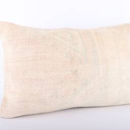 Handwoven Turkish Kilim Lumbar Pillow Bohemian Home Decor - 16x24 Inch - thumbnail 2