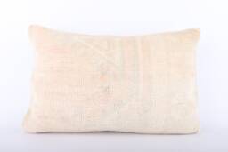Handwoven Turkish Kilim Lumbar Pillow Bohemian Home Decor - 16x24 Inch - thumbnail 1