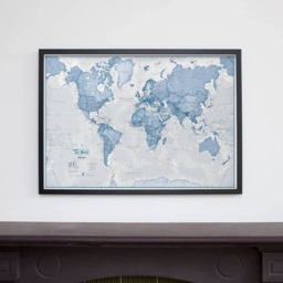 Map Of The World Art Print - Paper Push Pin Map, Gift For Him, Her, Free Shipping, Home Decor, Art Living Room, Map - thumbnail 3