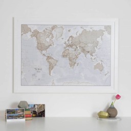 Map Of The World Art Print - Paper Push Pin Map, Gift For Him, Her, Free Shipping, Home Decor, Art Living Room, Map - thumbnail 1
