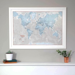 Map Of The World Art Print - Paper Push Pin Map, Gift For Him, Her, Free Shipping, Home Decor, Art Living Room, Map - thumbnail 2