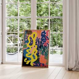 Yellow Abstract Print - Contemporary Boho Wall Art Poster Inspired By Henri Matisse - thumbnail 3