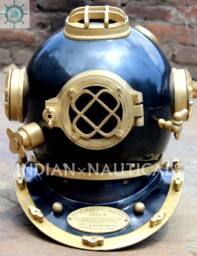Dark Blueish Scuba Diving Helmet in Iron & Aluminium 18 Inches