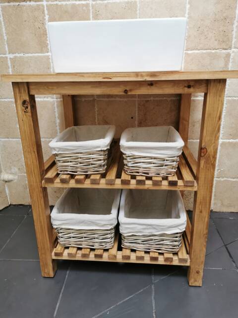 Handmade Rustic Bathroom Vanity Washstand Freestanding - Manor Range - image 1