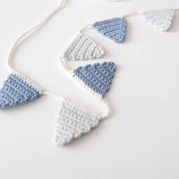 Mini Bunting Garland, Scandinavian Nursery Garland Decor, Baby Shower Gift, Playroom Wall Girl Boy Room - thumbnail 1