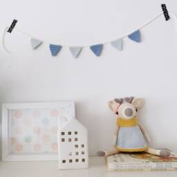 Mini Bunting Garland, Scandinavian Nursery Garland Decor, Baby Shower Gift, Playroom Wall Girl Boy Room - thumbnail 2