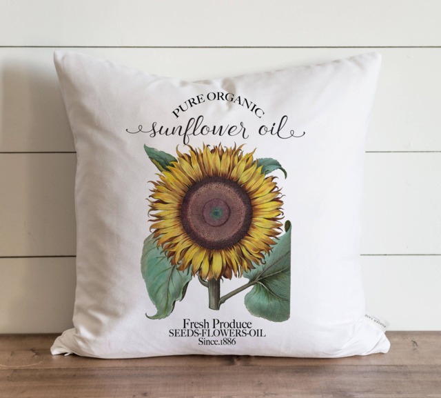 Sunflower 20 X Pillow Cover // Everyday Flower Floral Herbs Gift Accent - image 1