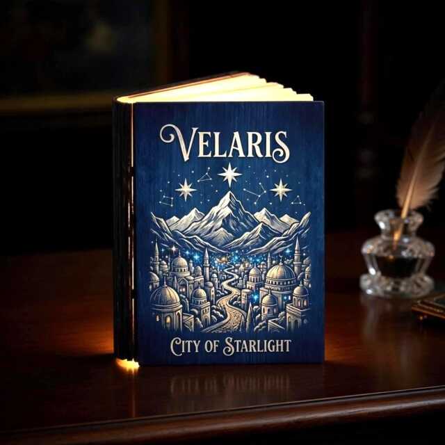 Velaris City Of Starlight Book Lamp, Night Court To The Stars Who Listen Quote Light, Rhysand Feyre Aesthetic, Sarah J Maas Fan Gift - image 1