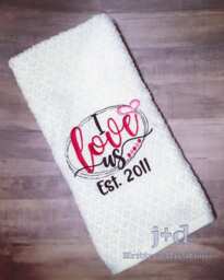 I Love Us. Valentine's Day Embroidered Towel. Hand Towel. Kitchen Decor. Anniversary Gift. Wedding Home Decor. Holiday