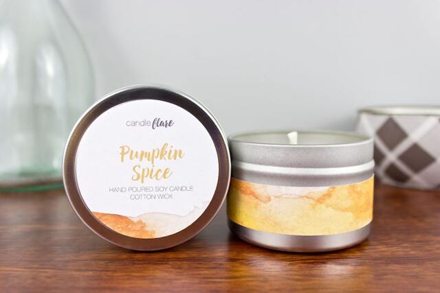 Pumpkin Spice Soy Candle in 4Oz Tin - Halloween Fall - image 1