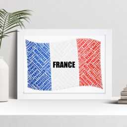 Personalised France Flag Word Art Print, French Custom Family Wall - thumbnail 1