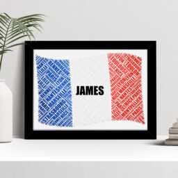 Personalised France Flag Word Art Print, French Custom Family Wall - thumbnail 2