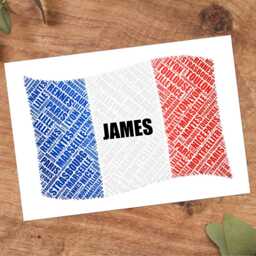 Personalised France Flag Word Art Print, French Custom Family Wall - thumbnail 3