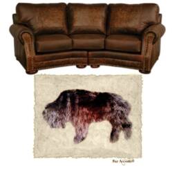 Buffalo Faux Fur Area Rug - Hand Sewn Western Decor