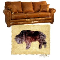 Buffalo Faux Fur Area Rug - Hand Sewn Western Decor - thumbnail 2