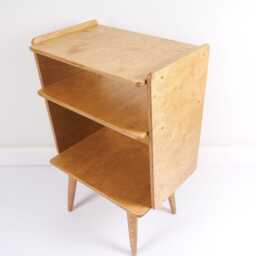 Mid Century Turntable Stand, Handmade Vinyl Storage Cabinet, Retro Record Player Console, Birch Plywood Lp Organizer, Audio Rack - thumbnail 4