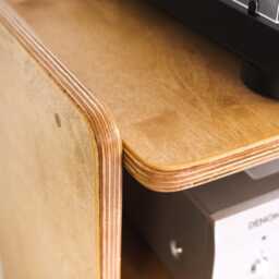 Mid Century Turntable Stand, Handmade Vinyl Storage Cabinet, Retro Record Player Console, Birch Plywood Lp Organizer, Audio Rack - thumbnail 3