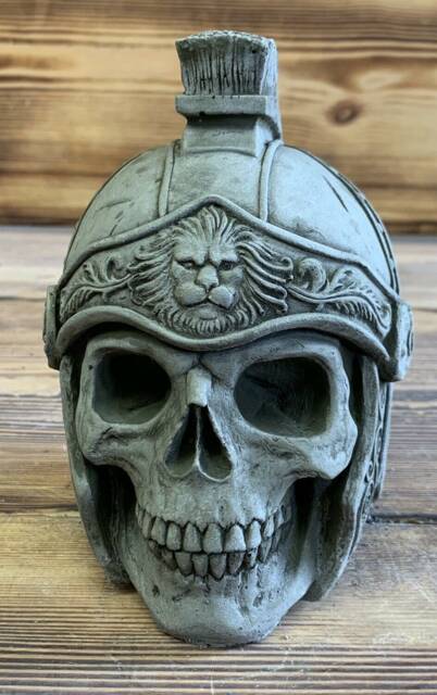 Stone Garden Viking Skull Gothic Human Head Ornament Statue - image 1