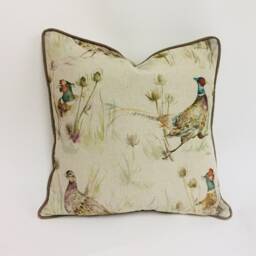 Voyage - Bowmont Pheasant Linen Stunning Contrast Piped Cushion Cover Throw Pillow Designer Home Decor - thumbnail 2