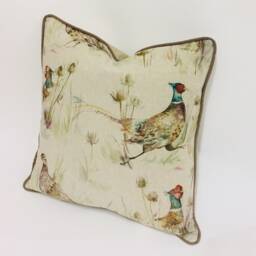 Voyage - Bowmont Pheasant Linen Stunning Contrast Piped Cushion Cover Throw Pillow Designer Home Decor - thumbnail 3
