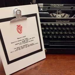 Heart & Sold. Poetry On Antique Typewriter. Pre-Framed. Gift Ideas For Birthday, Wedding, Anniversary, Valentine's Day, Christmas - thumbnail 2