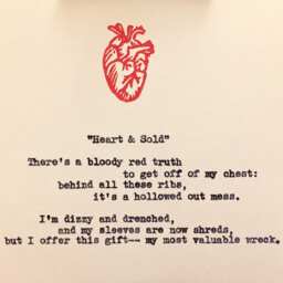Heart & Sold. Poetry On Antique Typewriter. Pre-Framed. Gift Ideas For Birthday, Wedding, Anniversary, Valentine's Day, Christmas - thumbnail 3