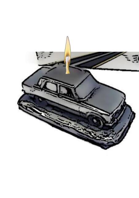 Two Handmade Candle in The Shape Of A Classic Car Romeo Giulia 1300 Super - Circa 1971 Ref2 Candle Cake Toppers 7 Colours Birthday