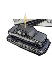 Two Handmade Candle in The Shape Of A Classic Car Romeo Giulia 1300 Super - Circa 1971 Ref2 Candle Cake Toppers 7 Colours Birthday
