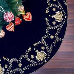 Navy Blue Velvet Christmas Tree Skirt Large 72