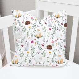 Woodland Animal & Flowers Lampshade, Nursery Children's Bedroom, Drum Ceiling Lamp Light Shade - thumbnail 3