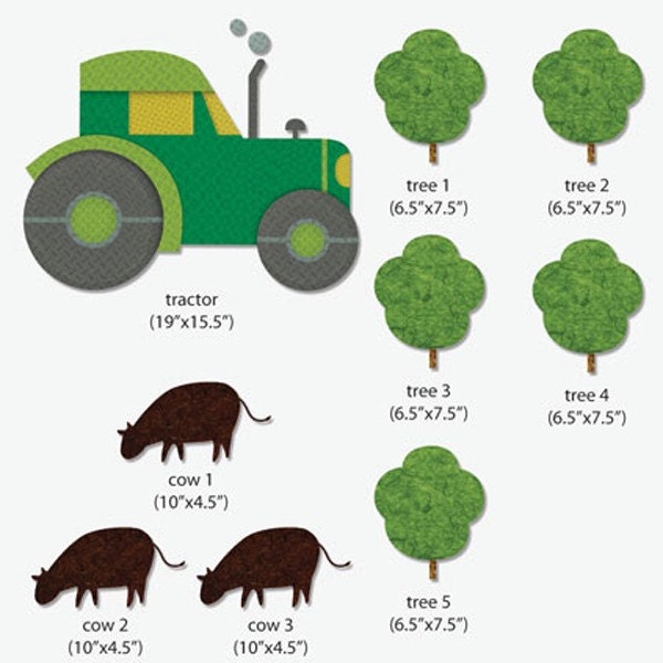 Tractor Trees Cows Wall Sticker Pack For Farm Mural - Stk993 - image 1