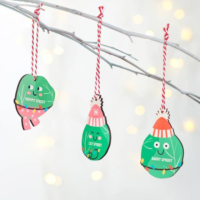 Personalised Family Sprout Christmas Tree Decoration - image 1