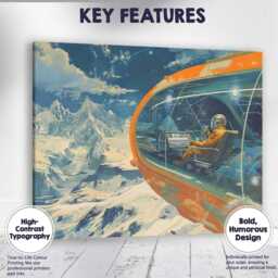 Futuristic Space Explorer Observatory Snow Mountain Landscape Canvas Wall Art Print Decor Picture Ready To Hang - thumbnail 1