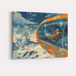 Futuristic Space Explorer Observatory Snow Mountain Landscape Canvas Wall Art Print Decor Picture Ready To Hang - thumbnail 4